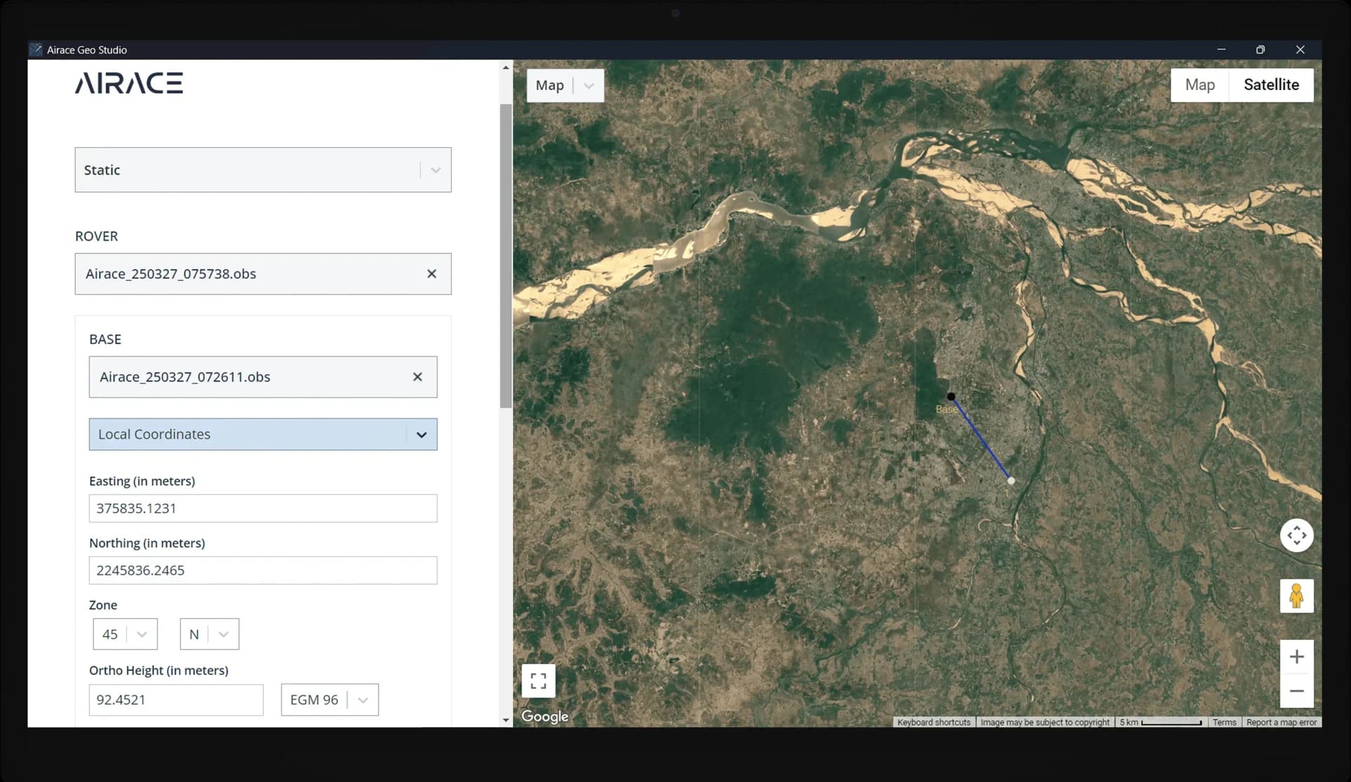 Airace Geo Studio static processing